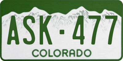 CO license plate ASK477