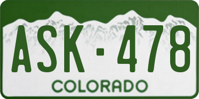 CO license plate ASK478