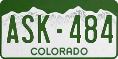 CO license plate ASK484