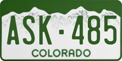 CO license plate ASK485