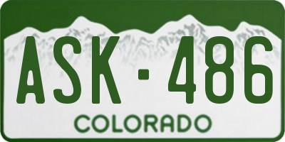 CO license plate ASK486