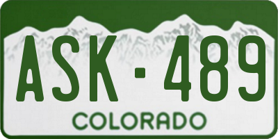 CO license plate ASK489