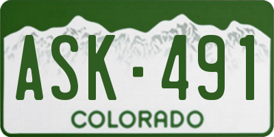 CO license plate ASK491