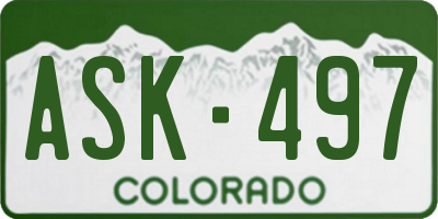 CO license plate ASK497