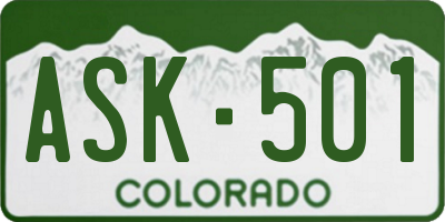 CO license plate ASK501