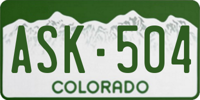 CO license plate ASK504