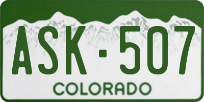 CO license plate ASK507