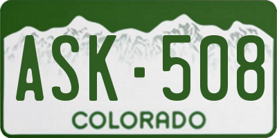 CO license plate ASK508