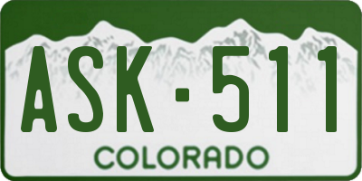 CO license plate ASK511