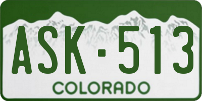 CO license plate ASK513