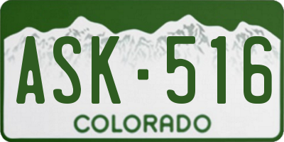 CO license plate ASK516