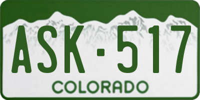 CO license plate ASK517