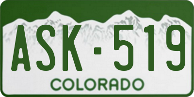 CO license plate ASK519