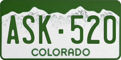 CO license plate ASK520