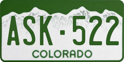 CO license plate ASK522