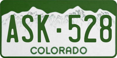 CO license plate ASK528