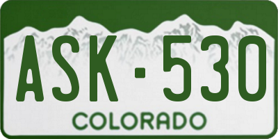 CO license plate ASK530