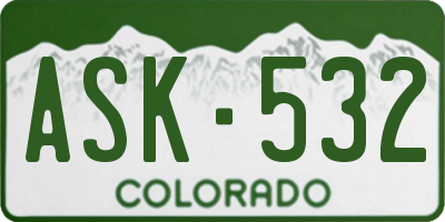 CO license plate ASK532