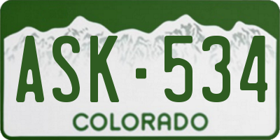 CO license plate ASK534