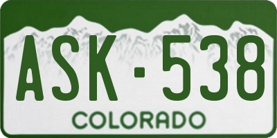 CO license plate ASK538