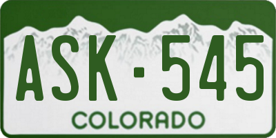 CO license plate ASK545