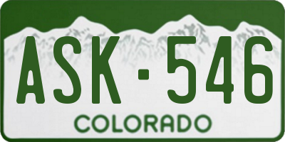 CO license plate ASK546