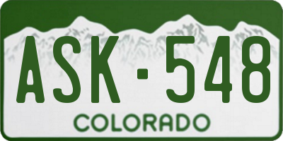 CO license plate ASK548