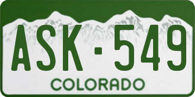 CO license plate ASK549