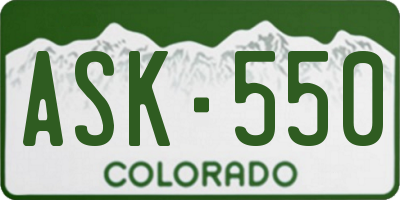 CO license plate ASK550