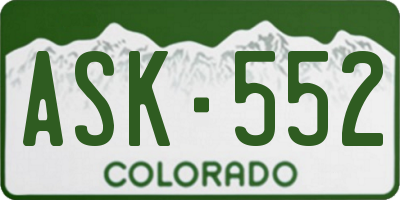 CO license plate ASK552