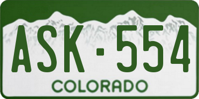 CO license plate ASK554