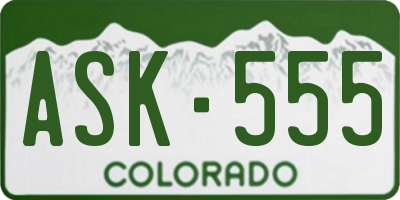 CO license plate ASK555