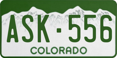 CO license plate ASK556