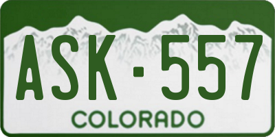 CO license plate ASK557