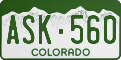 CO license plate ASK560
