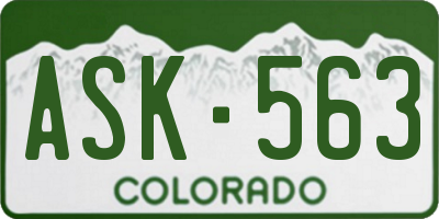 CO license plate ASK563