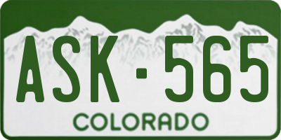 CO license plate ASK565