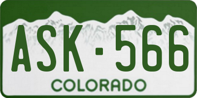 CO license plate ASK566