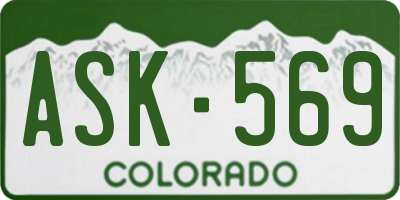 CO license plate ASK569