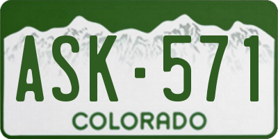 CO license plate ASK571