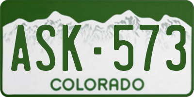 CO license plate ASK573