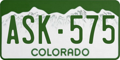 CO license plate ASK575