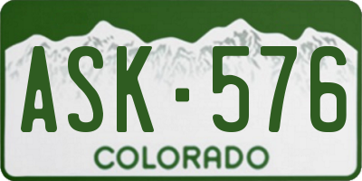CO license plate ASK576