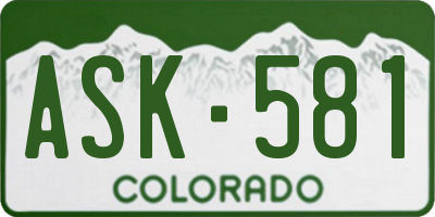 CO license plate ASK581