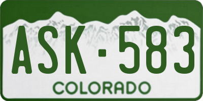 CO license plate ASK583
