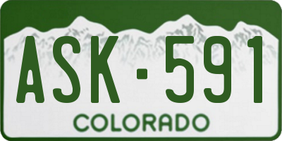 CO license plate ASK591