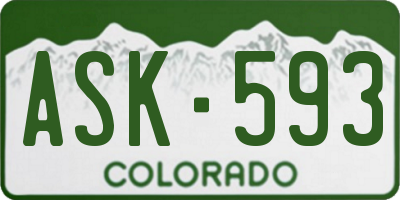 CO license plate ASK593