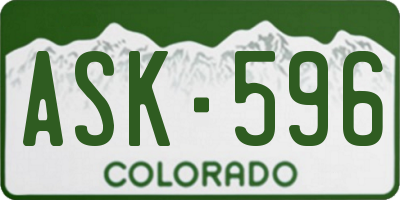 CO license plate ASK596