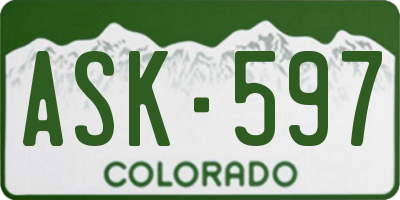 CO license plate ASK597