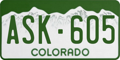 CO license plate ASK605
